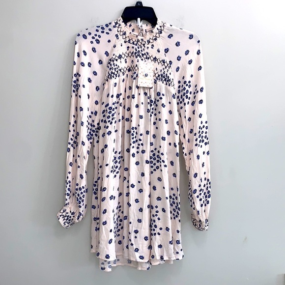 NWT Free People Flowers in Her Hair Smock Detail Tunic Top Ivory - Picture 4 of 8